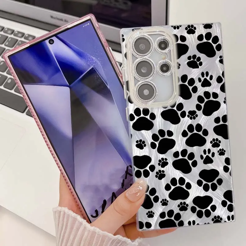 Funda de lujo con patrón de moda para Samsung Galaxy A56 A73 A72 A71 A55 A54 A53 A52 A35 A34 A33 A31 funda de teléfono con textura de plumas - imagen 2