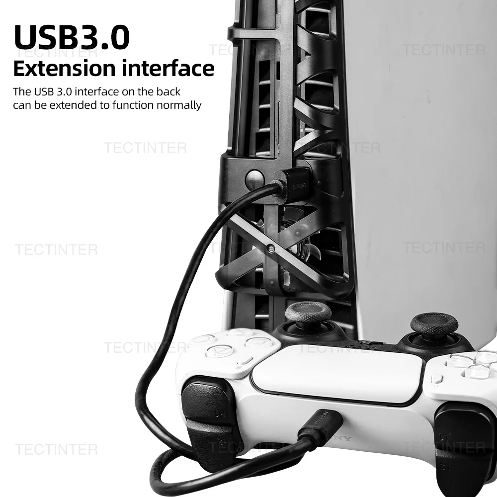 Ventiladores de refrigeración para consola PS5 Slim para Playstation 5 edición de disco delgado/digital con puerto USB 3,0 enfriador para accesorios PS5 - imagen 5
