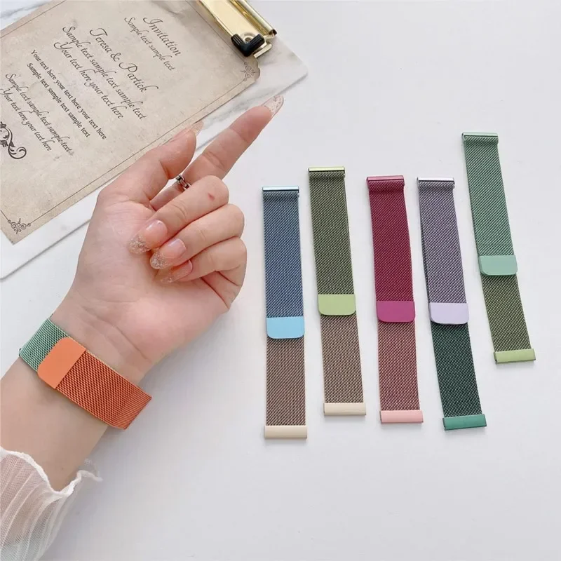 Bucle milanés para Amazfit GTS/GTR-4-3-2-2e-Mini-Pro/stratos 3 pulsera de Metal 20mm 22mm correa de reloj para Amazfit bip-U-S-lite - imagen 5