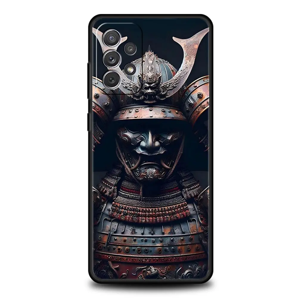Funda de teléfono japonesa con cara de fantasma samurái para Samsung A51 A71 A21S A17 A11 A15 A25 A23 A33 A53 A73 A07 A03S A05S A13 A35 A55 5G - imagen 3