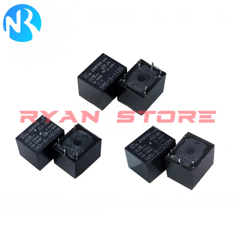 Nuevo relé de 5 piezas, relé SRD-S-105D, 112D, 124D, 10A, 5 pines, SRD-S, 105D4, 112D4, 124D4, SRD S, 105DM, 112DM, 124DM, 4Pin, 10A, DC5V, 12V, 24VDC, 100%