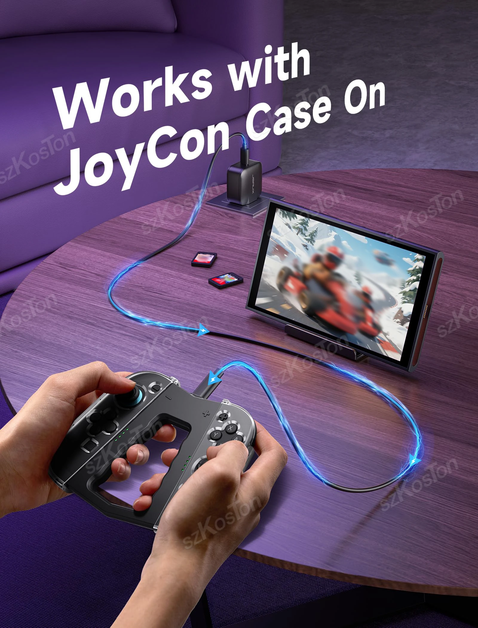Empuñadura de carga magnética Compatible con Switch 2 JoyCon, mango de cargador ergonómico para controlador Switch2, accesorios de juegos - imagen 3