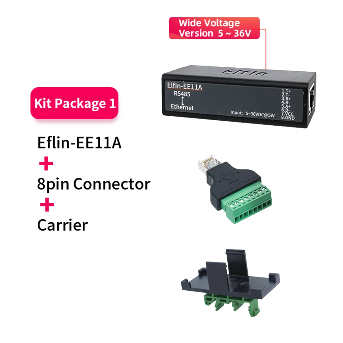 Dispositivo de puerto serie Elfin-EE11A, conexión a servidor Web integrado Modbus de red RJ45, RS485 a servidor Serial Ethernet - imagen 5