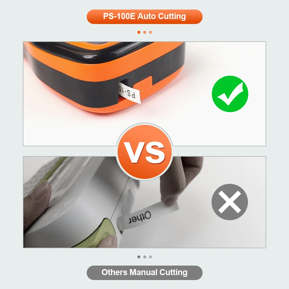 Impresora de etiquetas portátil, fabricante de etiquetas inalámbrico PS100E, máquina de etiquetado Industrial, símbolo de teclado, etiquetadora Industrial, cinta tze231 - imagen 4