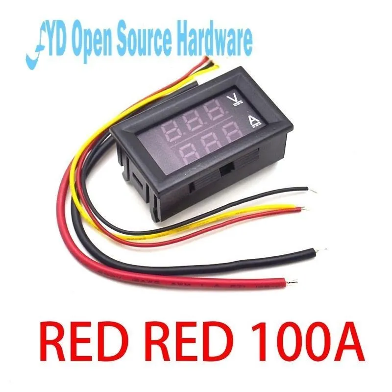 DC0-100V1A 10A 50A 100A LED DC pantalla Dual Digital voltímetro de corriente Digital cabeza - imagen 5