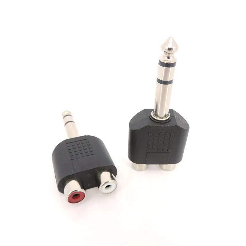 Conector Dual Rca hembra de 1/4 pulgadas, convertidor de Audio estéreo de 3 polos, 3,5mm, 6,5mm, 6,35mm, macho a Jack Y divisor, adaptador AV - imagen 5