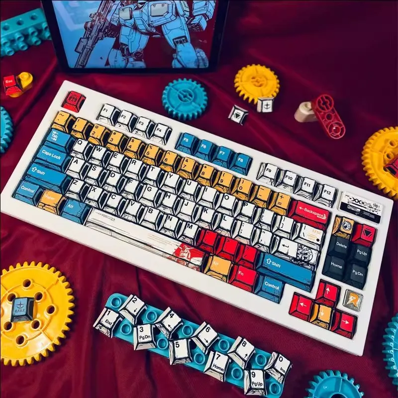 Pintura de dibujos animados de Anime, cien teclas de lámpara mixtas, altura Original de fábrica, juego clásico de 136 teclas, juego de teclas de teclado mecánico