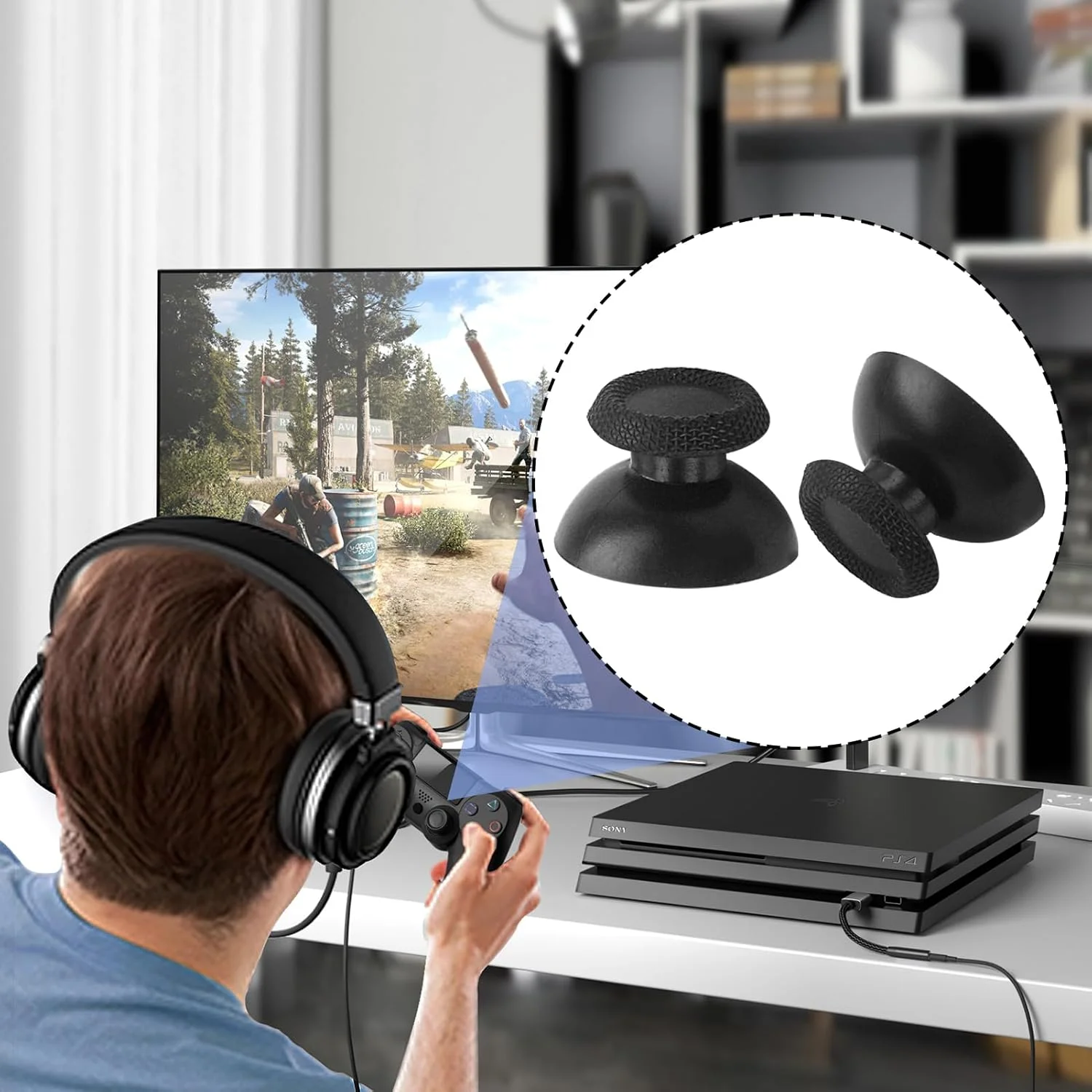 10 Uds. De palancas de repuesto analógicas para controlador PS5/PS4/PS3/PS2, tapas de Joystick, piezas de reparación para XBOX ONE/360 - imagen 3