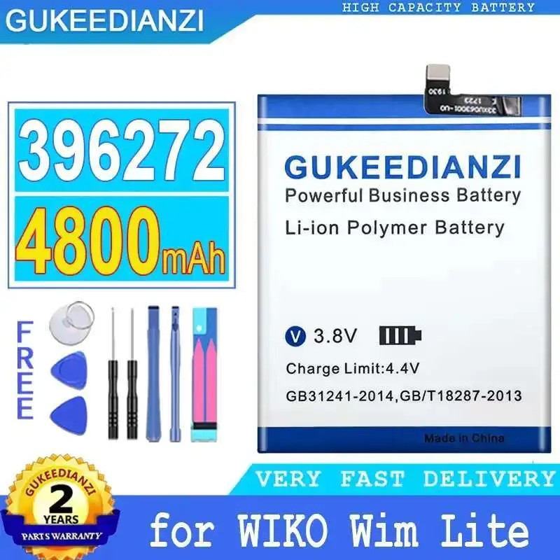 Batería de teléfono móvil 396272 4800Mah para BQ BQ-5504 Strike Selfie Max Wiko View Prime Upulse Lite