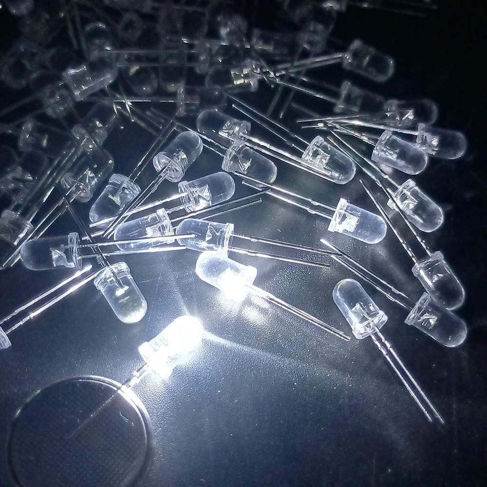 Vela parpadeante de 3 mm y 5 mm y blanco parpadeante único blanco cálido rojo verde amarillo 5 colores 20 diodos LED por color, un total de 100 - imagen 4