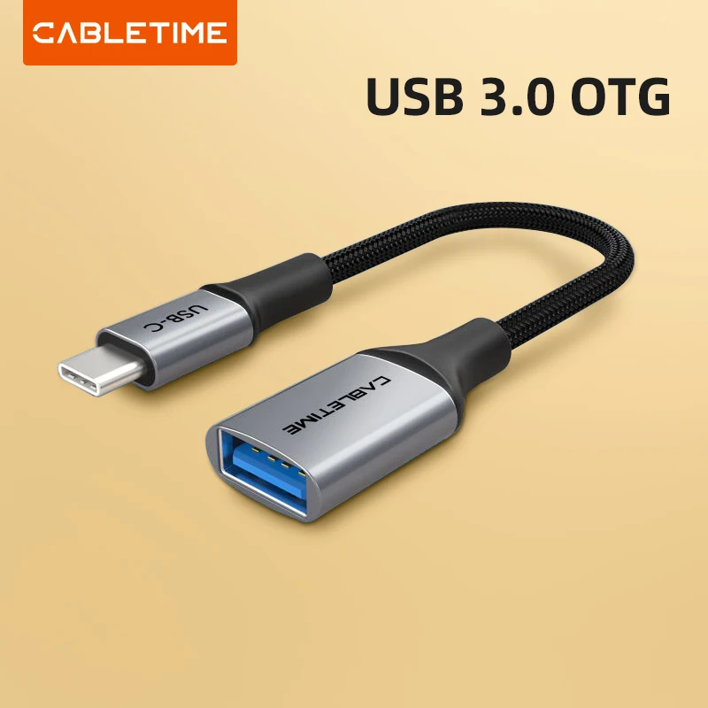 Cabletime-adaptador OTG Tpye C USB 3,0 hembra, Cable de carga rápida de 5GBPS, Datos rápidos para Xiaomi Mix 3, Huawei C380 - imagen 2