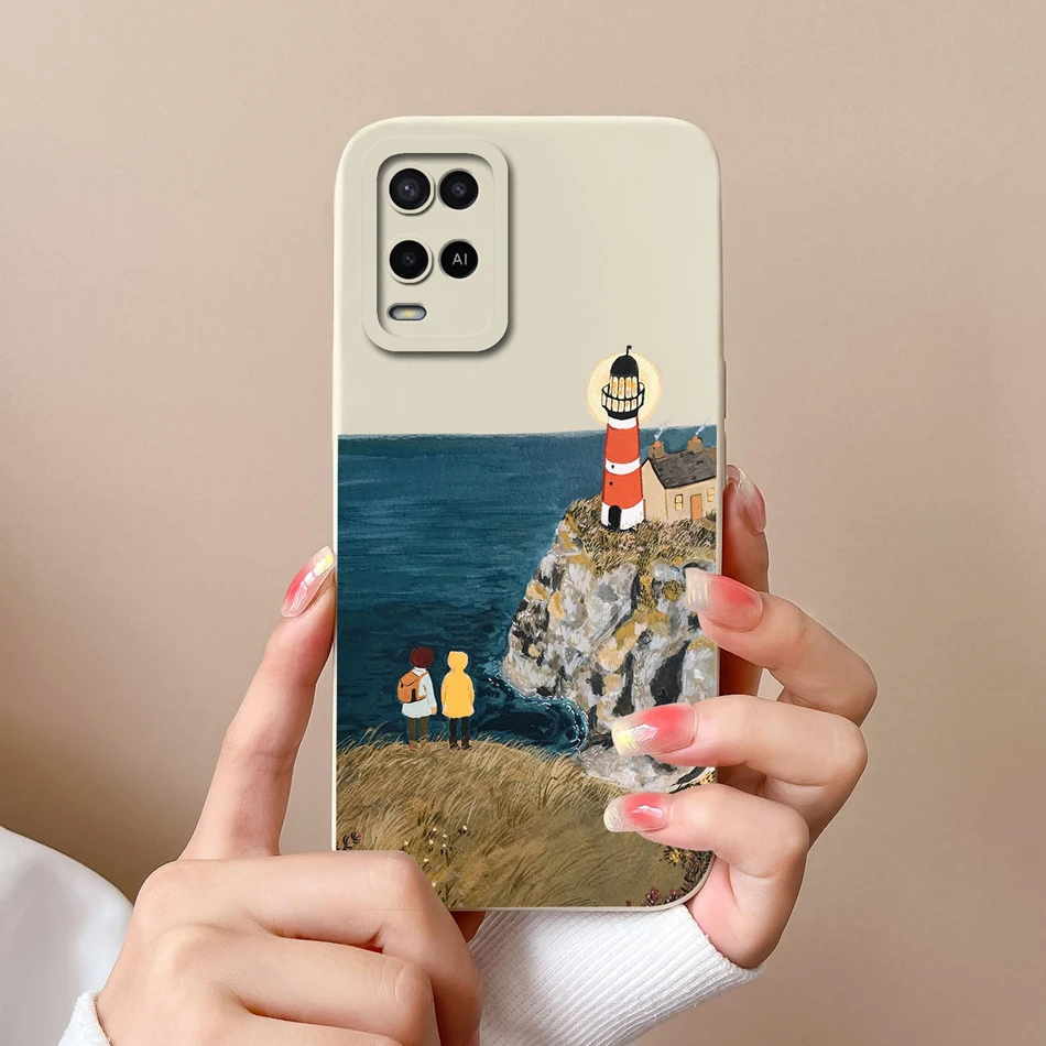 Para Oppo A54 A54S funda de teléfono Cool astronauta silicona líquida cobertura completa Anti caída parachoques suave para OppoA54 4G protectores traseros - imagen 4