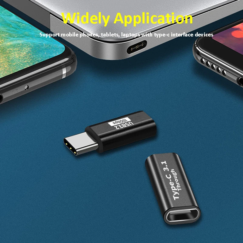 Adaptador USB C a tipo C USB3.1 GEN2, convertidor de codo, extensión de sincronización de datos, conector hembra a macho tipo C para PC, portátil y tableta - imagen 3