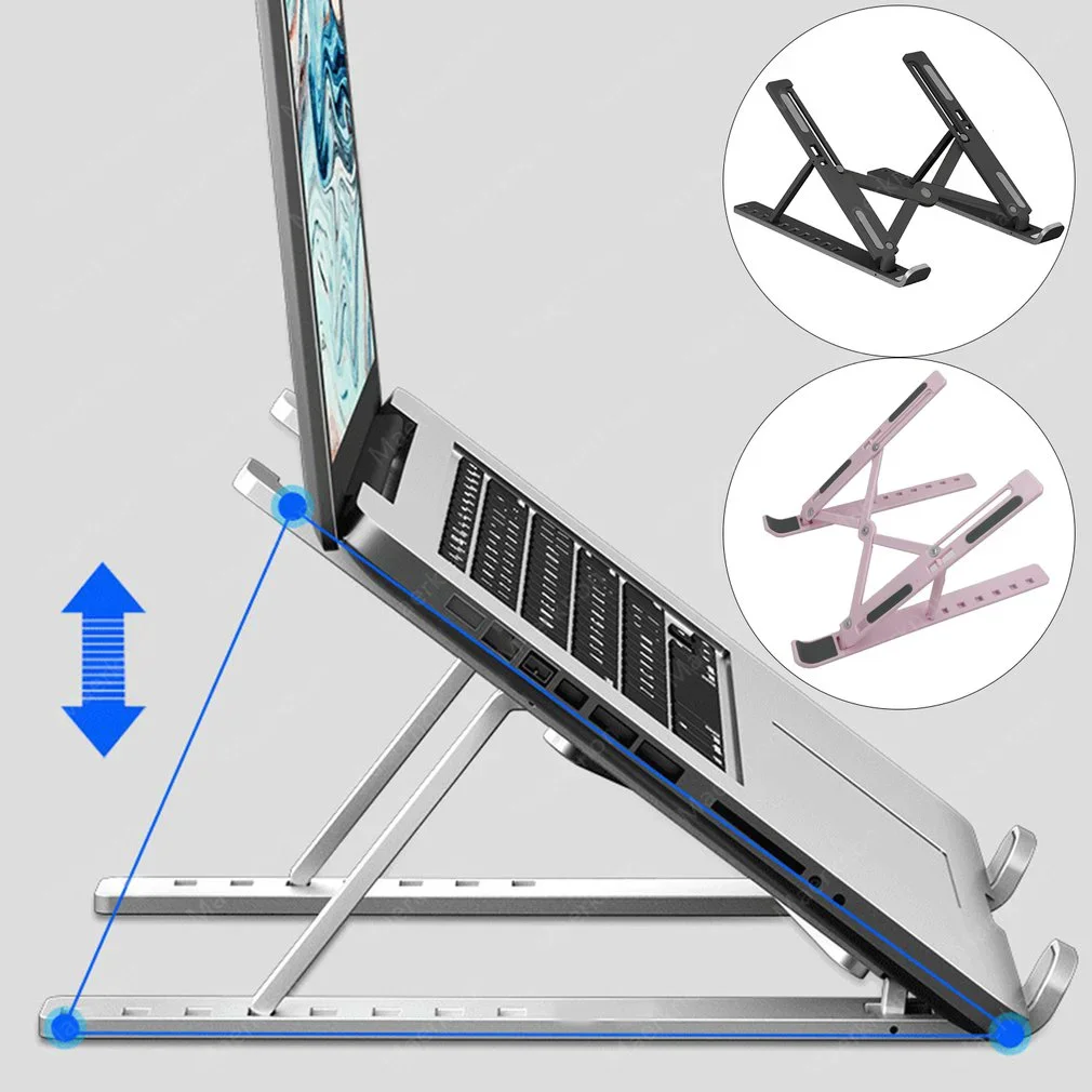 Soporte ajustable para ordenador portátil, soporte plegable para Monitor de ordenador para Macbook Air, iPad, tabletas, accesorios de Base - imagen 3