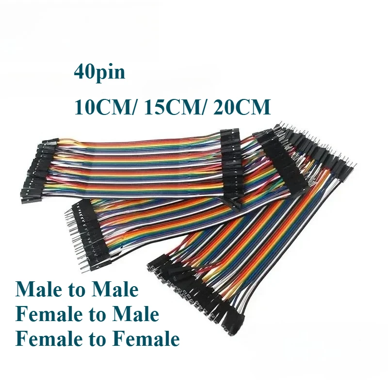 10cm/ 15cm/ 20cm 40Pin línea Dupont macho a macho hembra a macho hembra a hembra Cable de puente Cable Dupont para Arduino Kit DIY