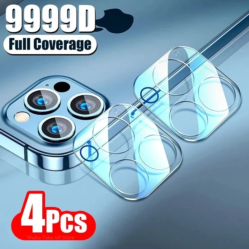 4 Uds cubierta completa de vidrio Protector para Iphone 11 12 13 Pro XS Max Protector de cámara para Iphone X 11pro Max 12 13 Mini 14 Pro Max 15 - imagen 2