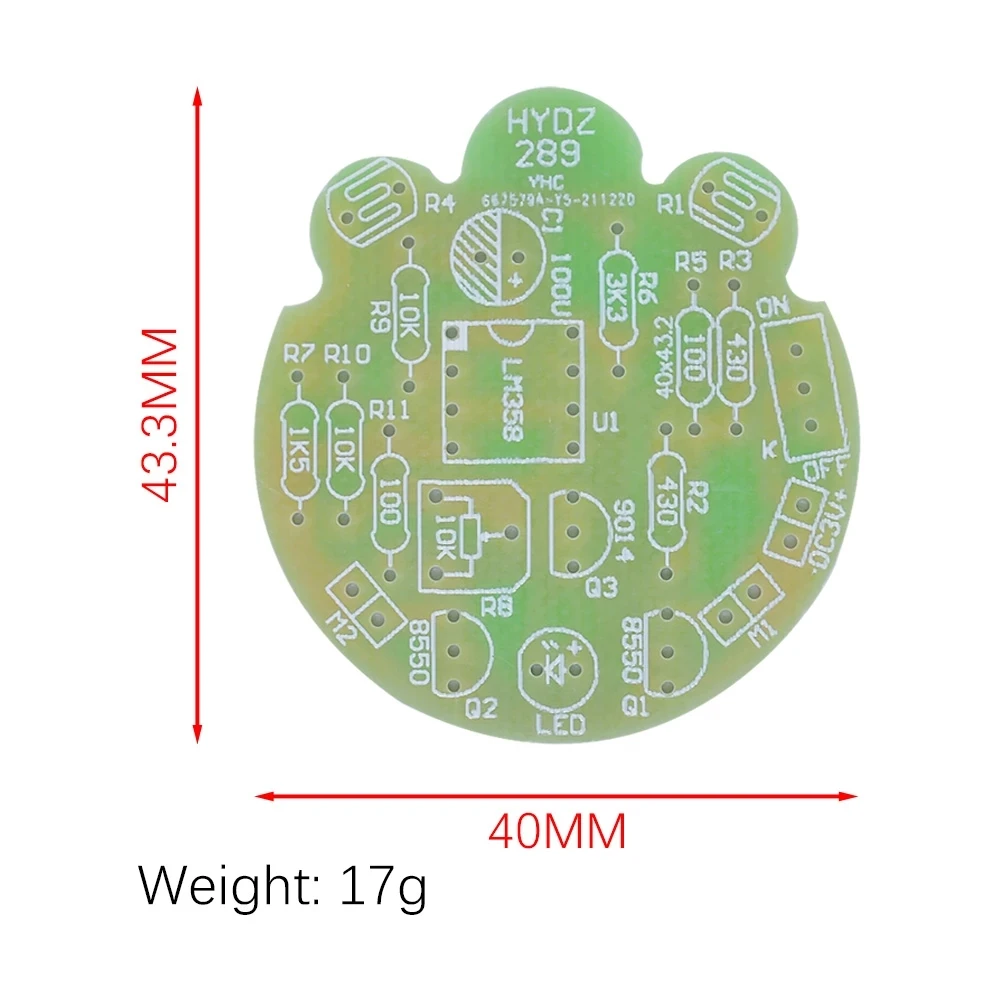 Luz LED de respiración para soldar, Kit de bricolaje, simulación de luciérnaga intermitente, Robot de juguete, Sensor fotosensible, pieza de Robot móvil, electrónico - imagen 2