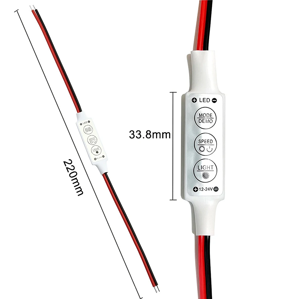 1 Uds DC 12V 24V 3*4A Mini controlador Led controlador atenuador para controlar tira de luz Led de un solo Color SMD 2835 3528 5050 5630 3014 - imagen 2