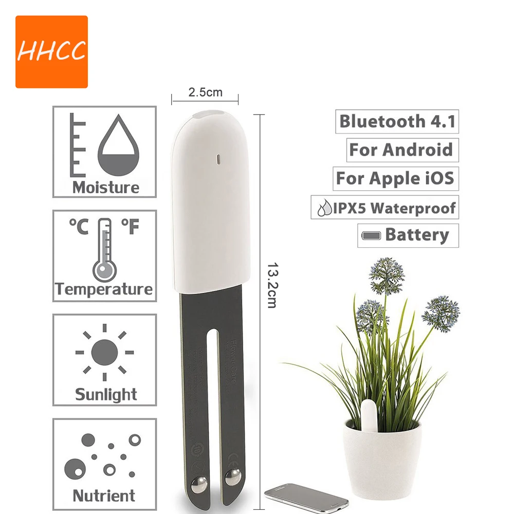 HHCC-Monitor inteligente para el cuidado de las flores, probador inteligente de fertilidad del agua del suelo y hierba, Monitor de flores para jardinería para Xiaomi MIjia AP - imagen 3