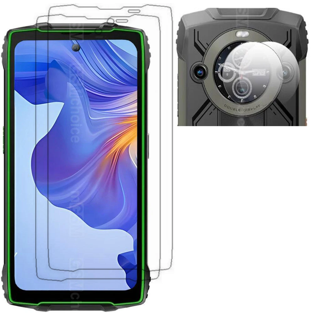 Cubierta protectora de vidrio para Blackview BV8200, Protector de pantalla de vidrio templado para Blackview BV8200, Protector de lente de cámara