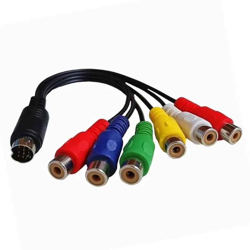 Cable componente macho S-Video de 10 pines a hembra RGB 6 RCA 10 pines Din S-Video 30cm para PC HDTV Cable componente RGB - imagen 4