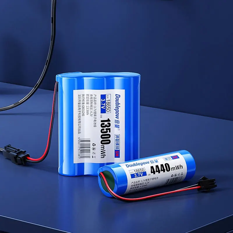 Batería de litio recargable 18650, 3,7 V, 4440mWh, 8880mWh, 19980mWh, paquete de baterías, conector SM con cargador para fonógrafo de Audio - imagen 4