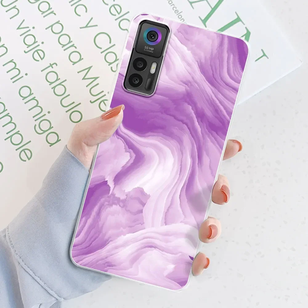 Para TCL 30 Plus funda para TCL 30 5G estampado de flores funda de teléfono suave de silicona transparente funda parachoques para TCL 30 30 + Fundas - imagen 3