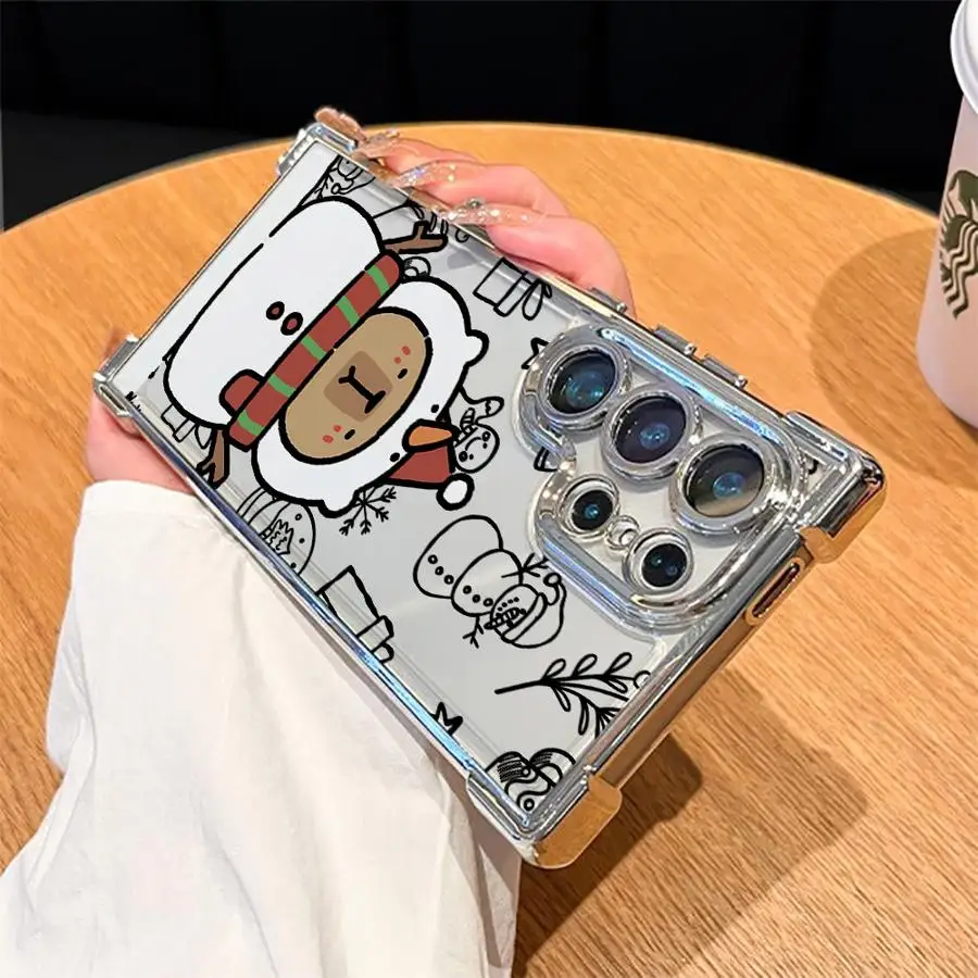 Funda suave de dibujos animados de capibara de Navidad para Samsung Galaxy S20 FE S23 S25 Edge S21 Plus S22 Ultra S24 - imagen 2