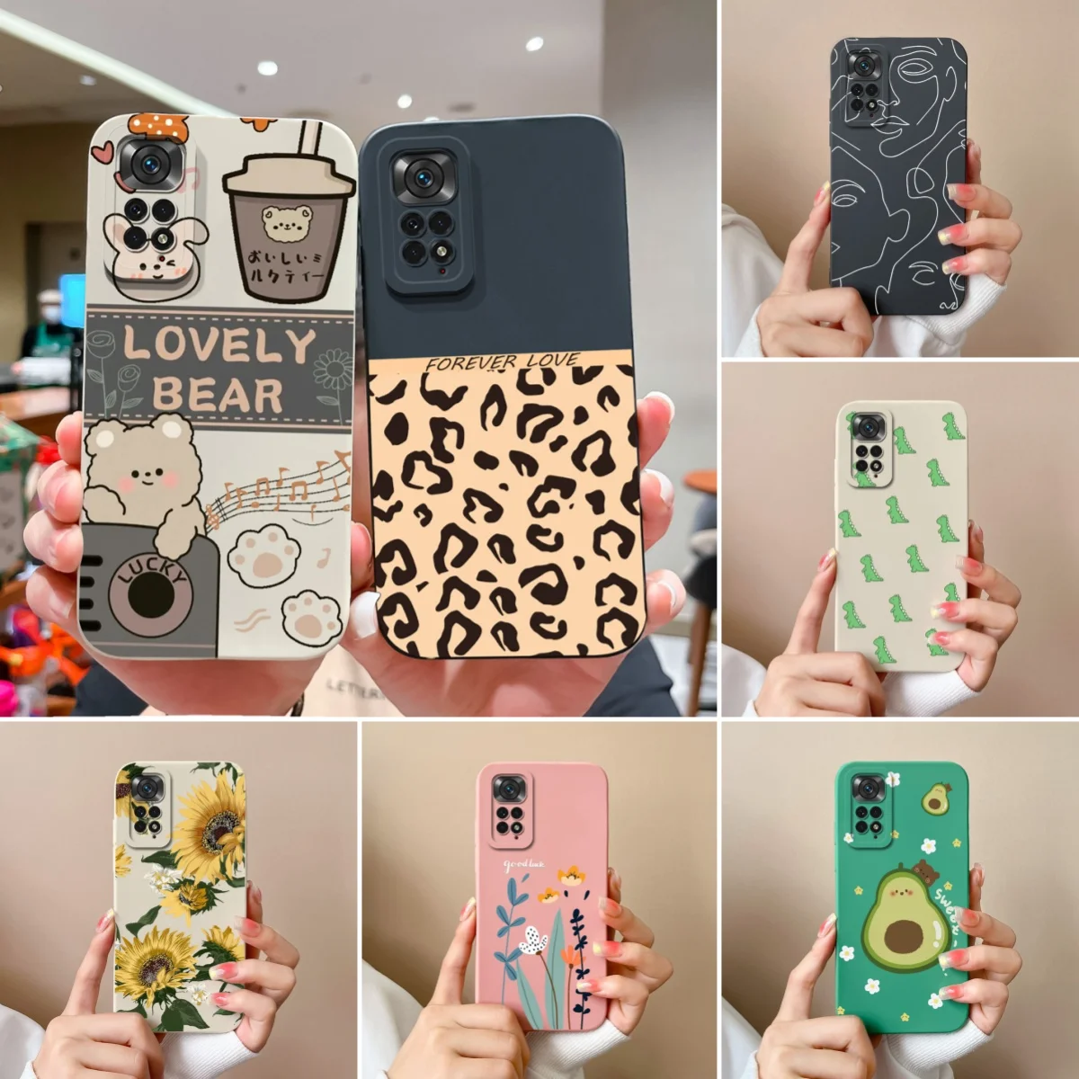 Funda para Xiaomi Redmi Note 11 S 4G 5G Bear, silicona líquida suave, protección completa, Funda trasera antichoc para Redmi Note 11s 11 S
