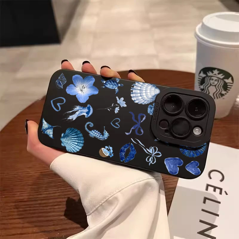 Funda de teléfono de silicona con diseño de estrella de mar para Xiaomi Poco F7 F6 F5 X3 X5 X6 X7 M6 Pro, funda de parachoques de TPU suave mate a prueba de golpes - imagen 3