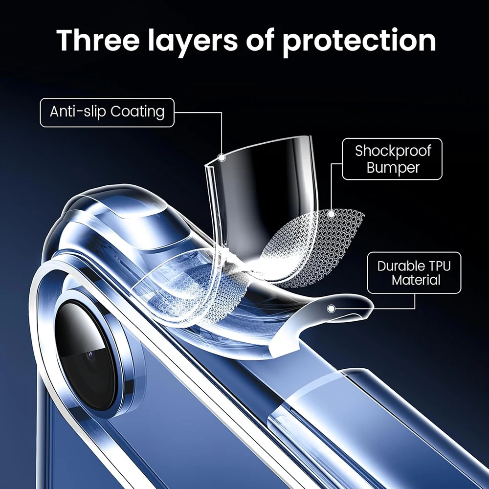 Funda protectora transparente antiamarillado para iPhone Air 17 Pro Max 16 Plus 15 iPhoneair, accesorios de cubierta de teléfono con parachoques a prueba de golpes - imagen 5