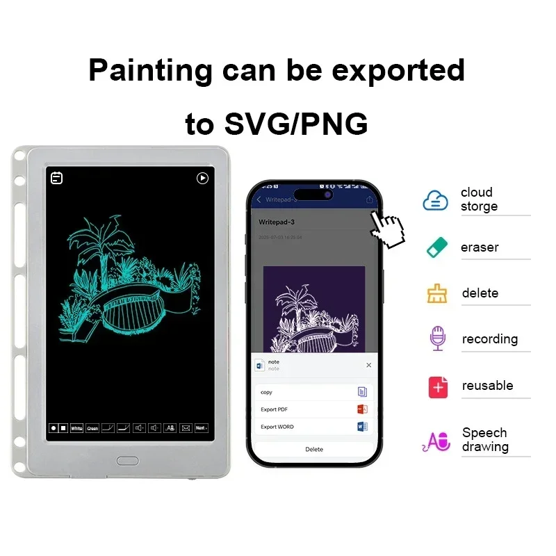 Tablero de dibujo de mano inteligente Ai conectado al tablero de escritura a mano de dibujo electrónico del teléfono móvil - imagen 4