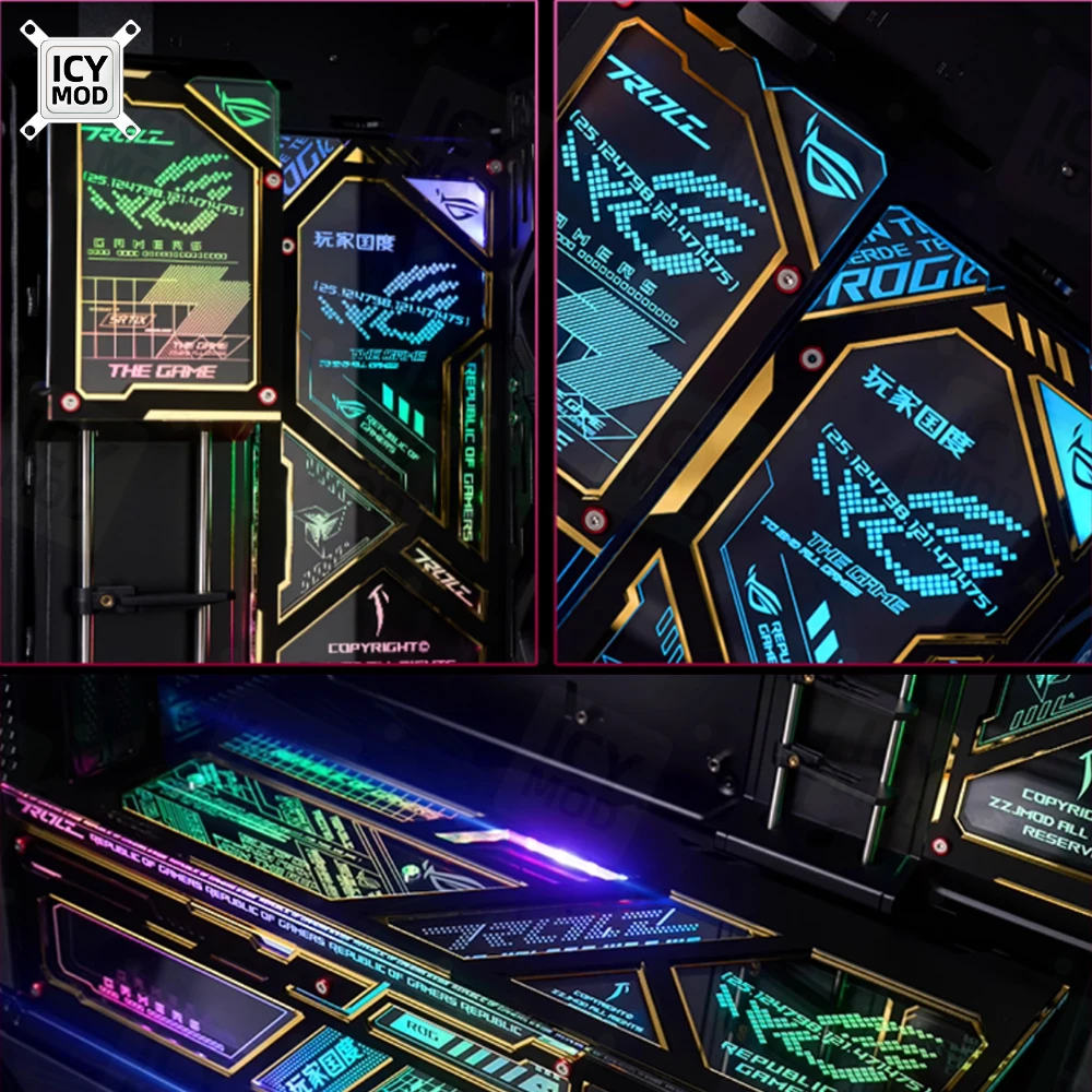 ROG Strix Helios GX601 RGB MOD 4 Uds Kit de Panel de iluminación grabado con láser 5V3PIN caja de PC personalizada AURA SYNC - imagen 5