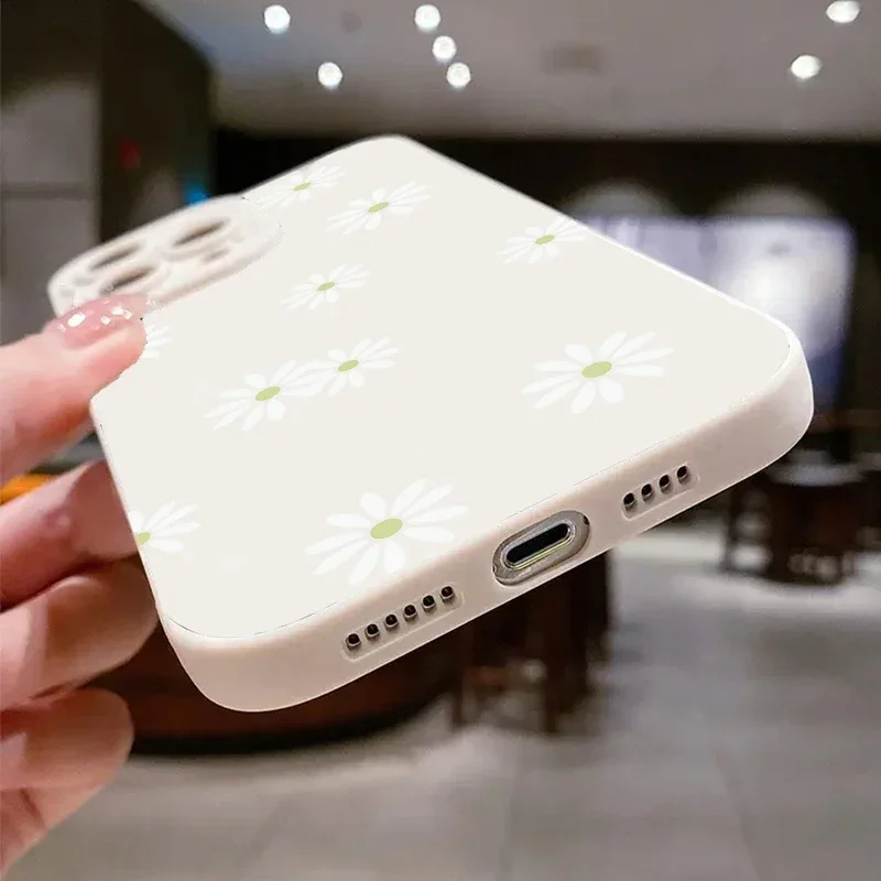 Funda gráfica de flores silvestres y pequeños puntos blancos para iPhone 15 Pro Max, funda de parachoques suave para iPhone 14 13 12 11 - imagen 4