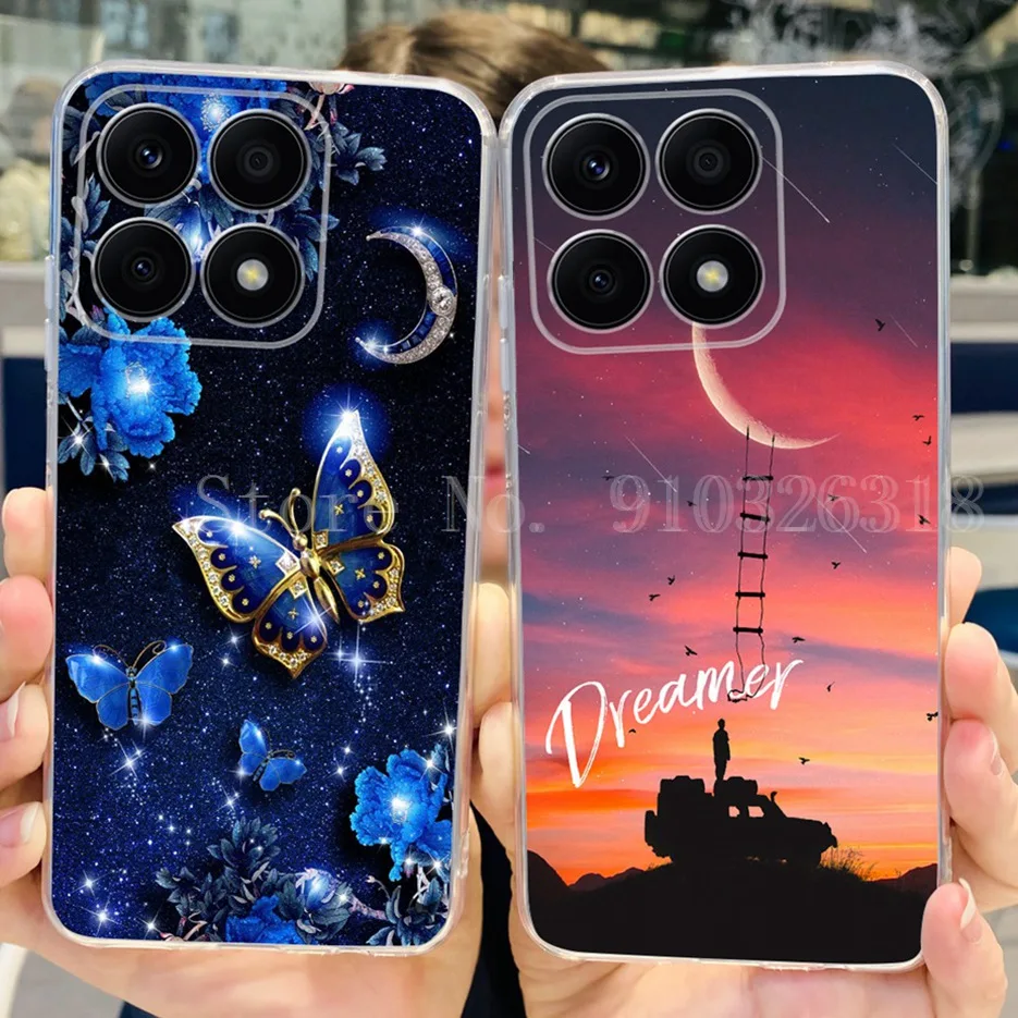 Funda de silicona suave para Honor X8a, cubierta trasera bonita con diseño de mariposa y gato, para CRT-LX1, X8a, X, 8a - imagen 5