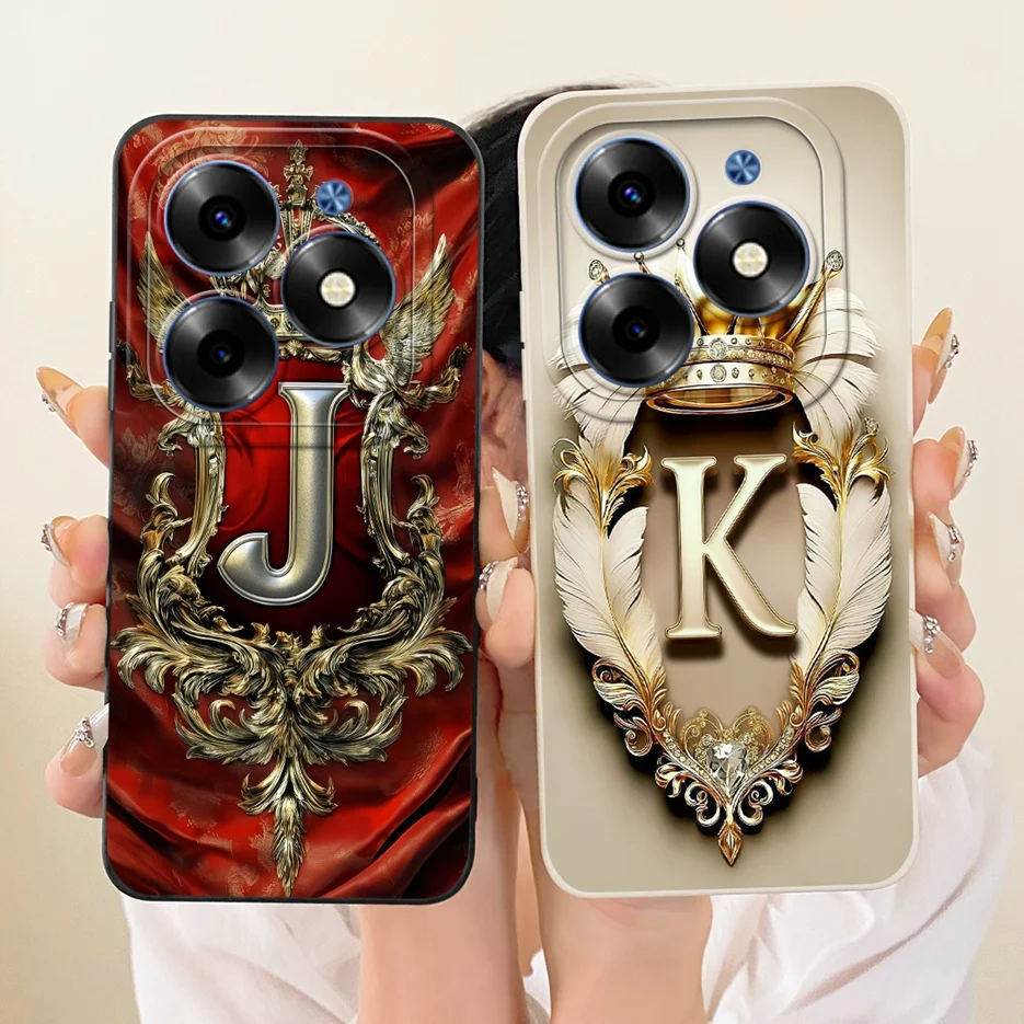 Para Infinix Smart 8 funda Smart8 Pro X6525 X6525B nuevas letras de corona funda de teléfono para Infinix Smart 8 HD Smart8 Plus bolsas suaves