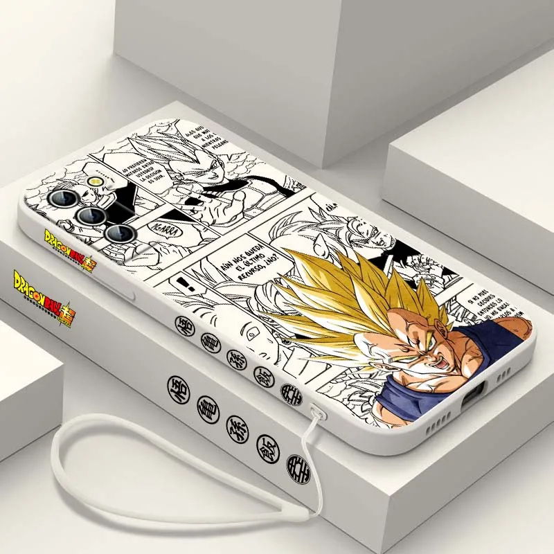 D-Dragon Ball Saiyan Vegeta para Samsung Galaxy S25 S24 S23 S22 S21 S10 FE Plus Ultra 5G cubierta de la caja del teléfono de cuerda izquierda líquida - imagen 4