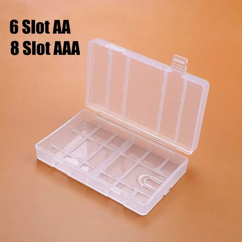 JCD 1 Uds 4 6 8 10 caja de batería con ranura organizador de plástico duro contenedor caja de almacenamiento de baterías para AAA AA - imagen 2
