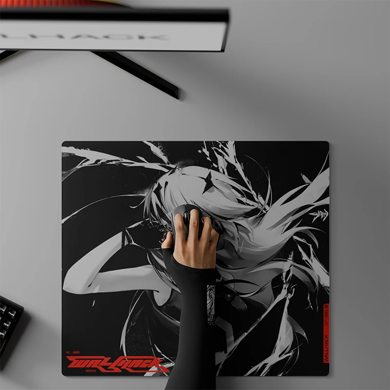 WALLHACK4.0 DRIFT SORA alfombrilla de ratón de cristal para juegos nivel Esports vidrio templado velocidad suave alfombrilla de ratón deportes electrónicos mangas de hielo originales - imagen 3