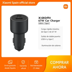 Cargador Coche Xiaomi 67W Doble Puerto USB-A USB-C