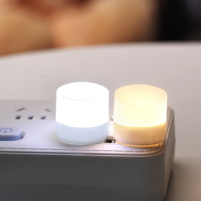 Lámpara de enchufe USB para ordenador, carga de energía móvil, lámparas pequeñas para libros, LED, protección ocular, luz de lectura, pequeña luz redonda, luz nocturna - imagen 3