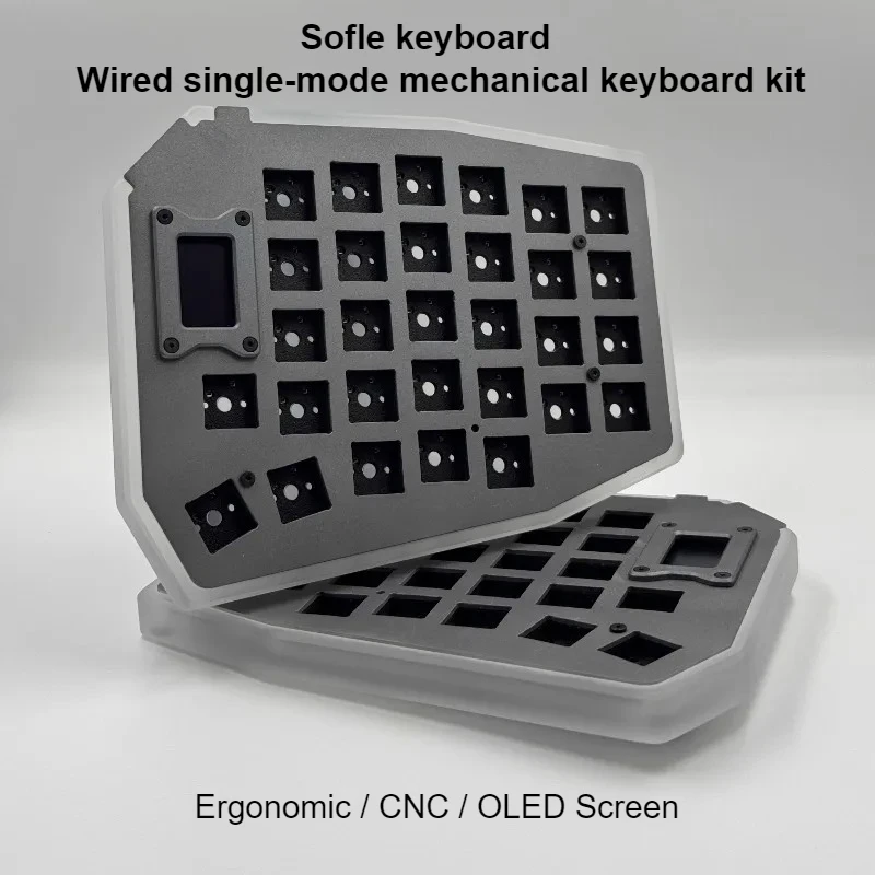 Sofle-Kit de Teclado dividido con cable, pantalla OLED de intercambio en caliente, Teclado ergonómico personalizado DIY para oficina, Esports, Teclado mecánico para juegos a través