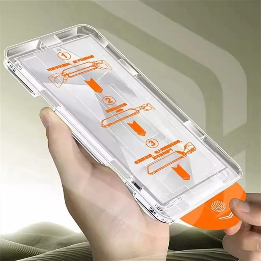 Protector de pantalla de instalación sin polvo para Xiaomi Redmi Note 14 Pro Plus 13 12, película de posicionamiento automático de vidrio templado, 1-2 unidades - imagen 4