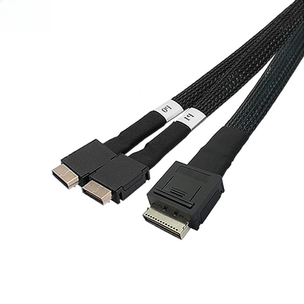MINI SAS SFF-8611 8I a SFF-8611 4I X2 Cable interno de servidor de alta velocidad Longitud opcional 0,5 M 1 M - imagen 4