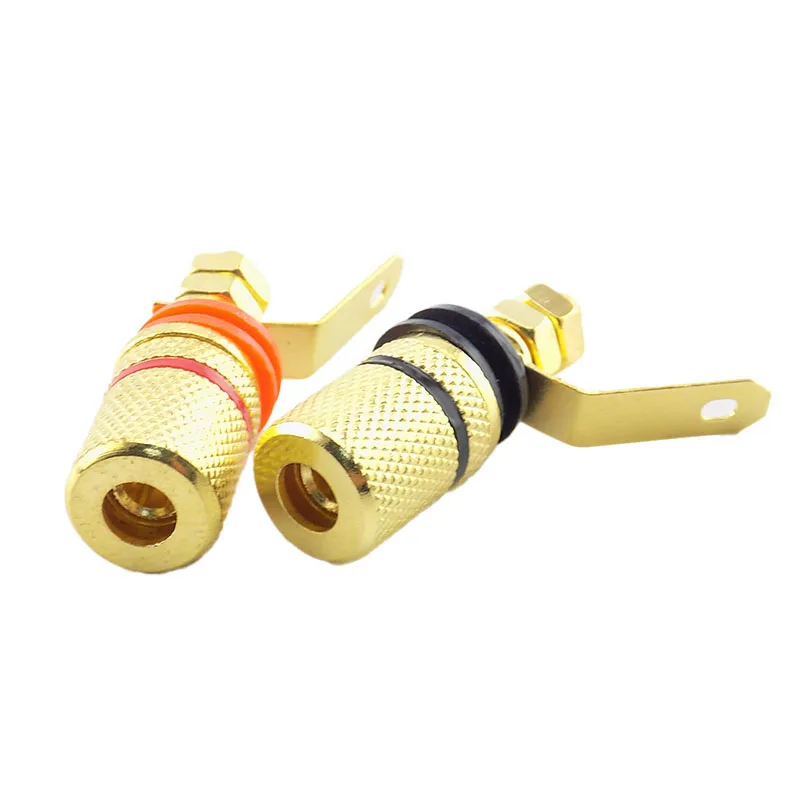 5 pares 5 negro 5 rojo chapado en oro conector Banana aislamiento terminales de sonido altavoz antiimpacto conector de poste de unión de plátano h - imagen 3