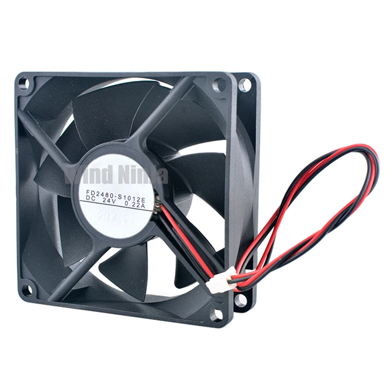 FD2480-S1012E 8cm 80mm ventilador de flujo Axial 80x80x25mm DC24V 0.22A ventilador de refrigeración de 2 pines para fuente de alimentación del convertidor de frecuencia - imagen 4