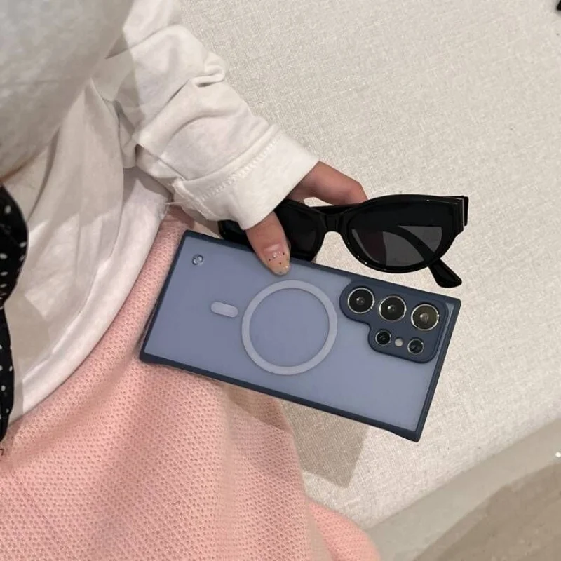 Funda magnética de carga inalámbrica sin marco, translúcida, mate, delgada, para Samsung Galaxy S25 S24 S23 Plus, Ultra dura, a prueba de golpes - imagen 4