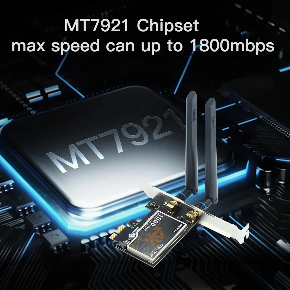 Fvi-adaptador PCIe WiFi 6 para ordenador de escritorio, tarjeta inalámbrica de 1800Mbps, AX1800, BT5.2, 802.11AX, banda Dual, 2,4G/5G, para Win10/11 - imagen 2