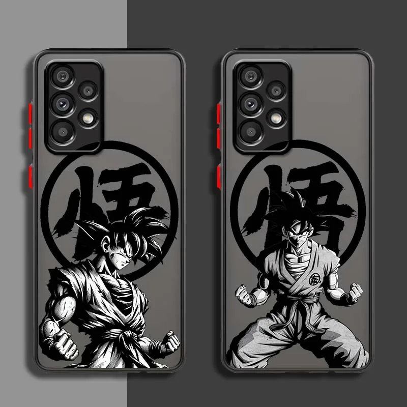 D-Dragon Ball Goku Cool Logo Cover para Samsung Galaxy A71 A55 A54 A51 A16 A06 A04e 5G funda de teléfono translúcida esmerilada - imagen 2
