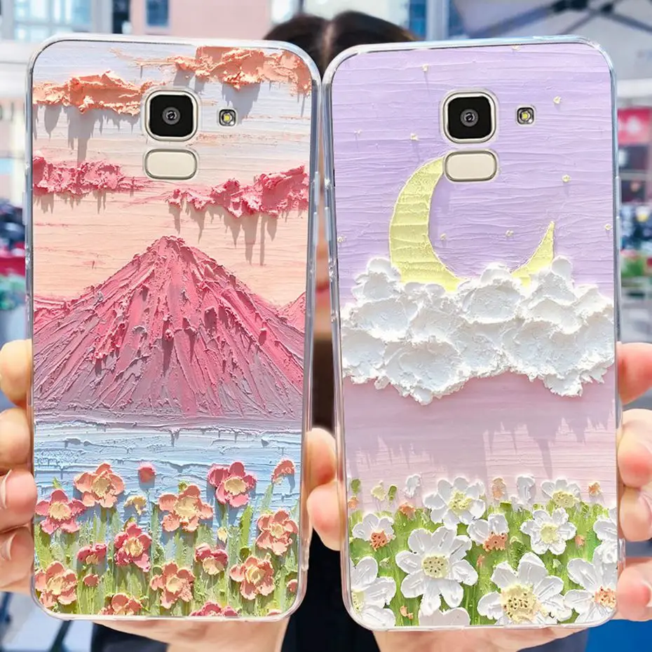 Case For Samsung Galaxy J6 2018 J 6 Plus Cute Flower Cat Printed Soft Silicone TPU Phone Cases For Samsung J6Plus J6 J600F J610F - imagen 4